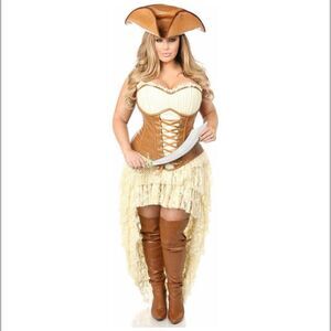 31"-34" XL Top Drawer Premium Pirate Wench Halloween Costume Corset pu leather
